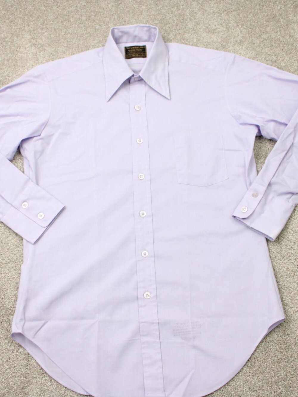 VTG Sears Dress Shirt Mens 15 1/2, 33 Purple Perma-Prest The Comfort Shirt L/S
